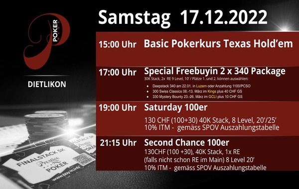 Special Freebuyin am Sa. 17.12.2022 im Prestige Poker
