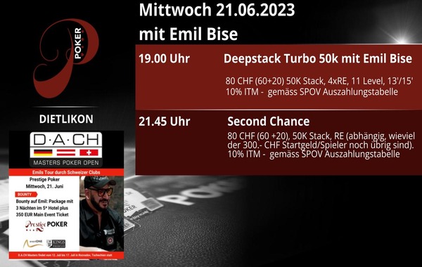 Bounty auf Emil Bise Mittwoch am 21. Juni um 19:00 Uhr 