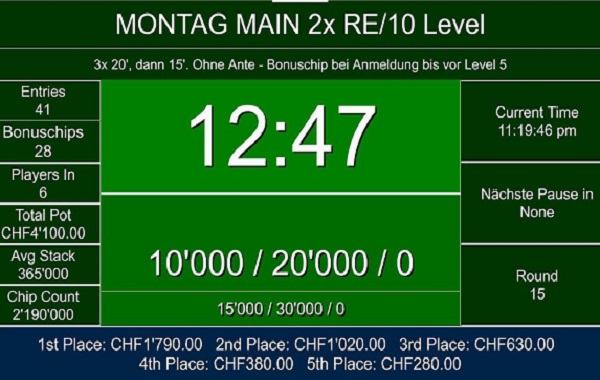 Monday Main 100 - ohne Ante