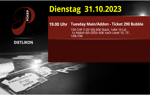 Ab 31. Oktober Dienstag im PP Dietlikon offen!