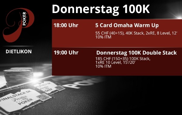 150er und 5 Card Omaha Warm Up um 18:00