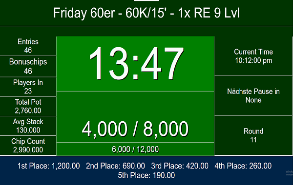 Friday 60er 60K/15' - 19:30