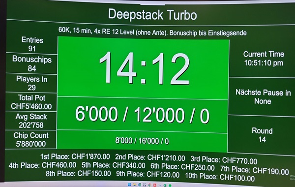 Mittwoch Deepstack Turbo - 60K, 15'