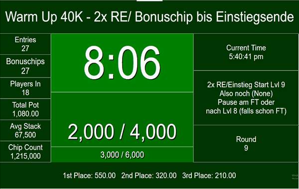 Saturday NLH Warm Up - 16:00