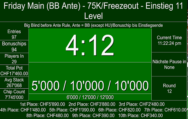 Friday Main Freezeout - 19:00