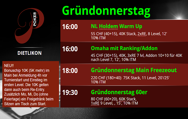 Gründonnerstag: Main Freezeout 180+40