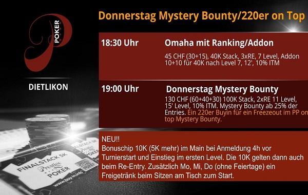 Donnerstag Mystery Bounty/220er on top