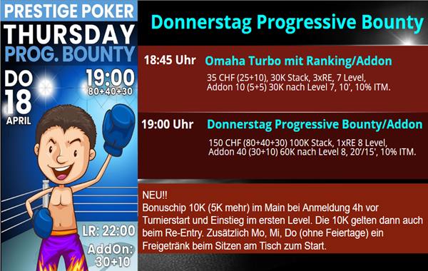 Donnerstag Progressive Bounty