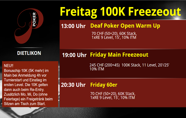 Friday Main Freezeout - 100K