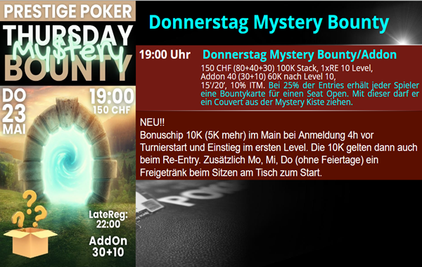 Donnerstag Mystery Bounty/Addon