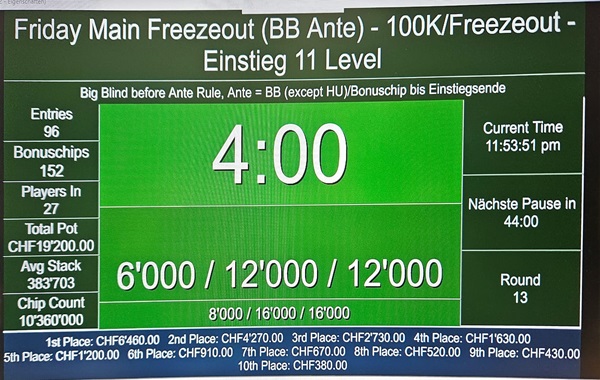 Friday Main Freezeout