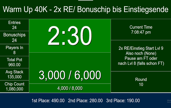 Saturday NLH Warm Up - 17:00