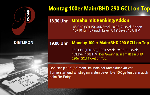 Monday Main 100K/BHD Ticket 290 on top