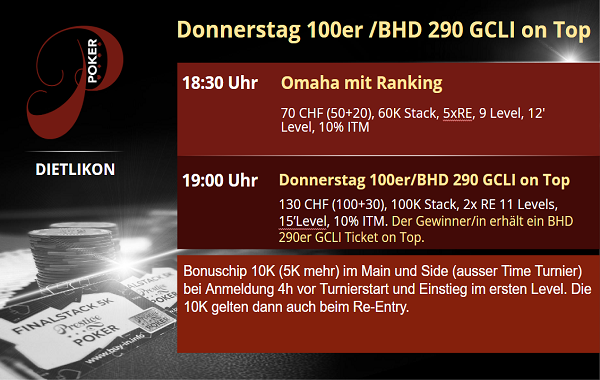 PP am Donnerstag - BHD 290 Ticket on top