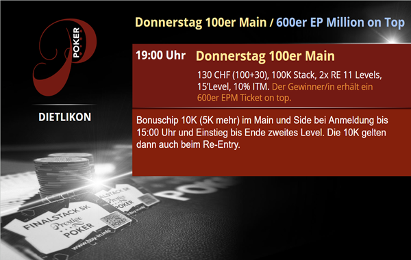 Donnerstag Main/600er EPM Ticket on Top